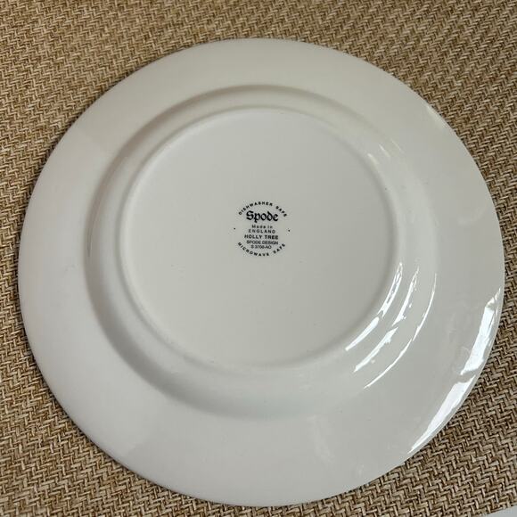 Spode Holly Tree 6" Plate Green Ivy Holly Pattern England Vintage - Picture 3 of 6